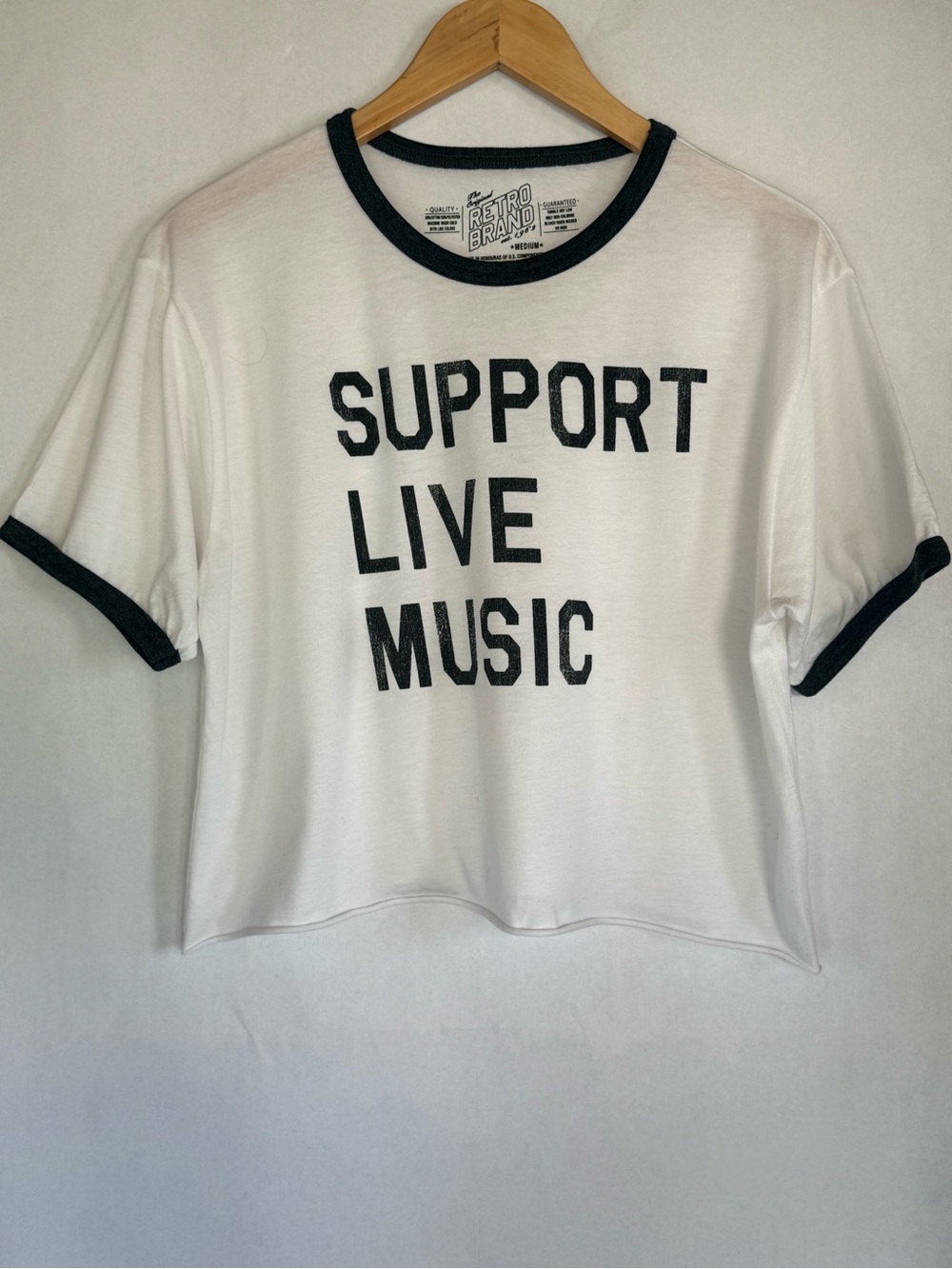The original retro brand t-shirt Support Live Music.